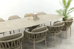 Taste Calma/Prado 8-persoons Deens ovale dining tuinset 300x110 cm. - Latte