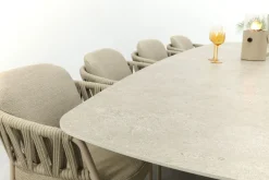 Taste Calma/Prado 8-persoons Deens ovale dining tuinset 300x110 cm. - Latte