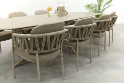 Taste Calma/Prado 8-persoons Deens ovale dining tuinset 300x110 cm. - Latte
