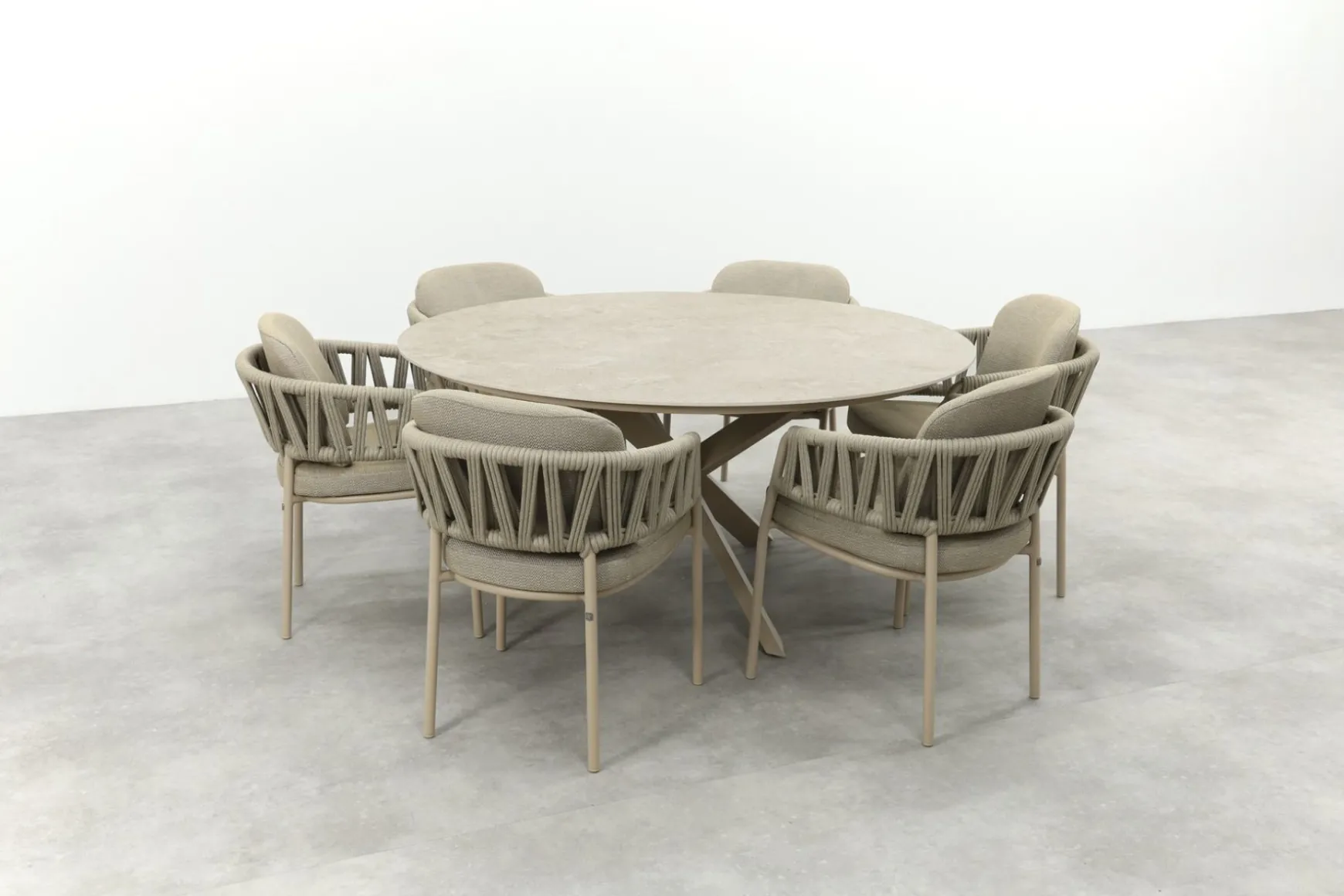 Taste Calma/Prado 6-persoons ronde dining tuinset Ø160 cm. - Latte