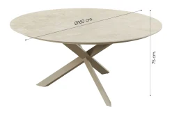 Taste Calma/Prado 6-persoons ronde dining tuinset Ø160 cm. - Latte