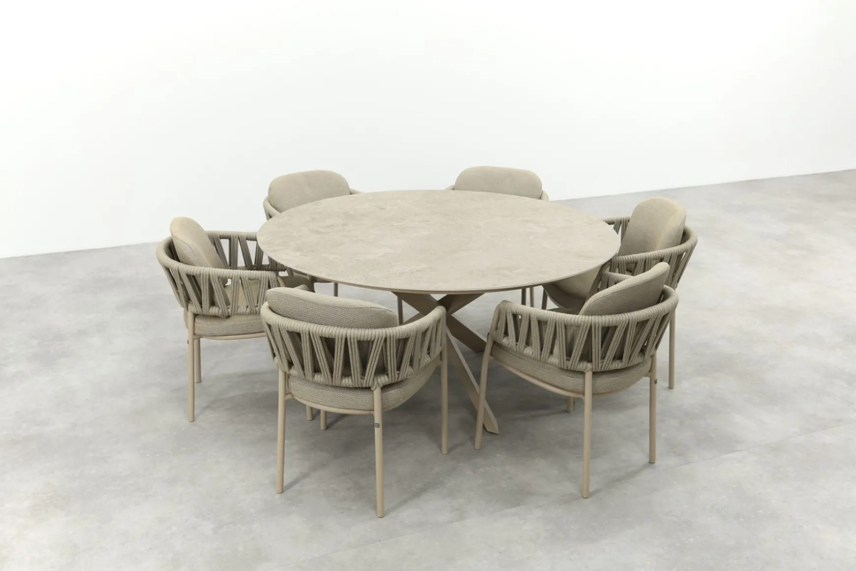 Taste Calma/Prado 6-persoons ronde dining tuinset Ø160 cm. - Latte