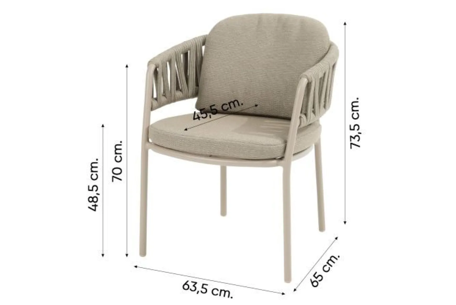 Taste Calma/Prado 6-persoons ronde dining tuinset Ø160 cm. - Latte