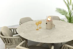 Taste Calma/Prado 6-persoons ronde dining tuinset Ø160 cm. - Latte
