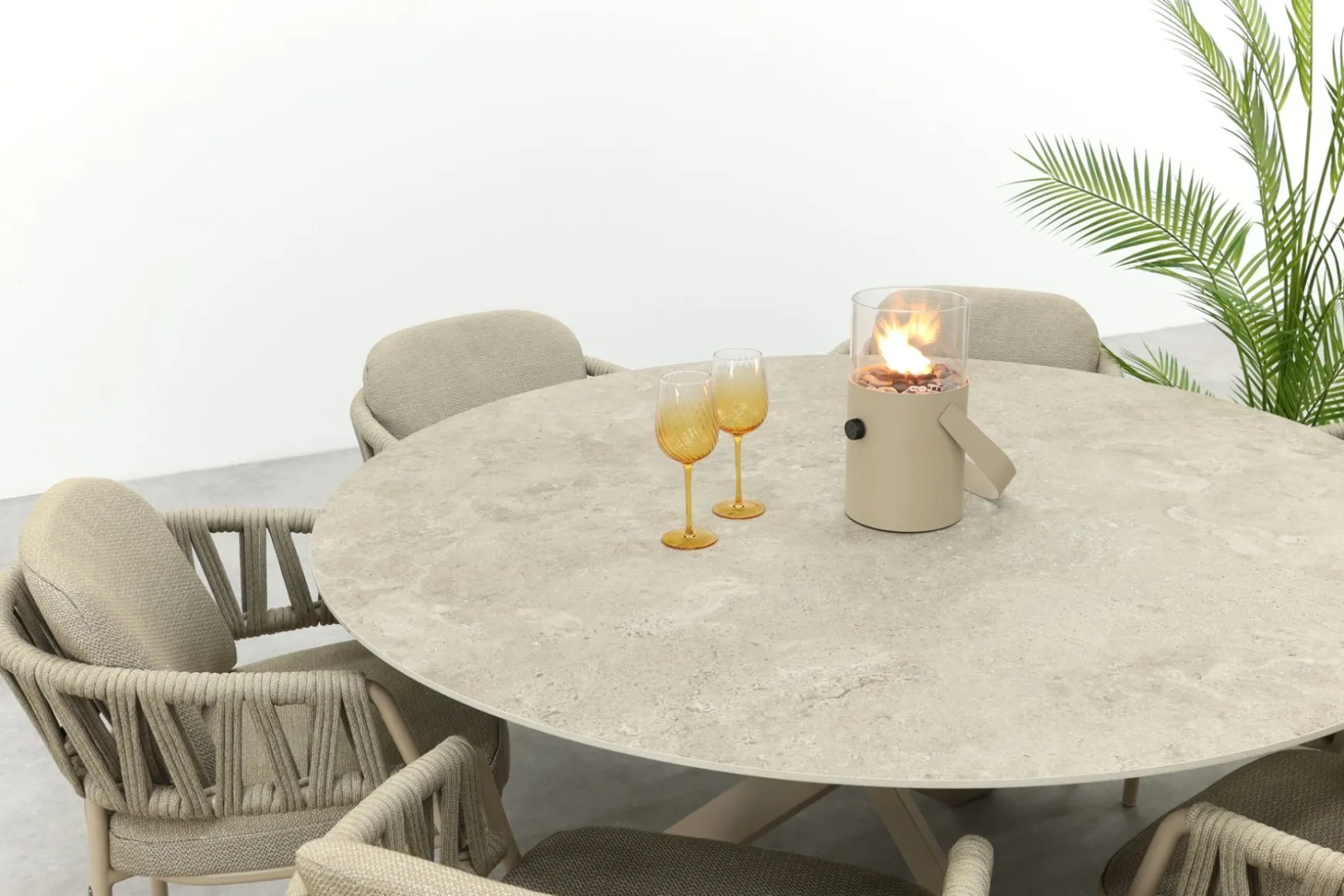 Taste Calma/Prado 6-persoons ronde dining tuinset Ø160 cm. - Latte