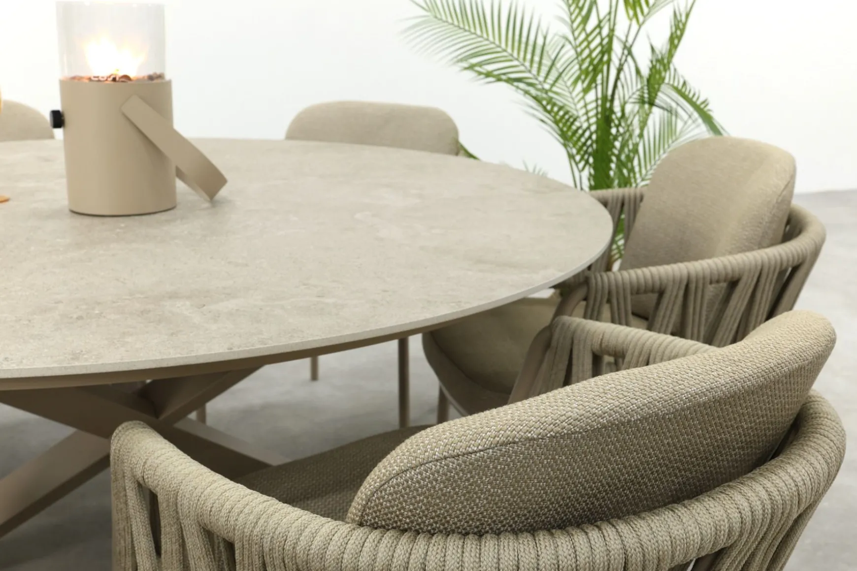 Taste Calma/Prado 6-persoons ronde dining tuinset Ø160 cm. - Latte