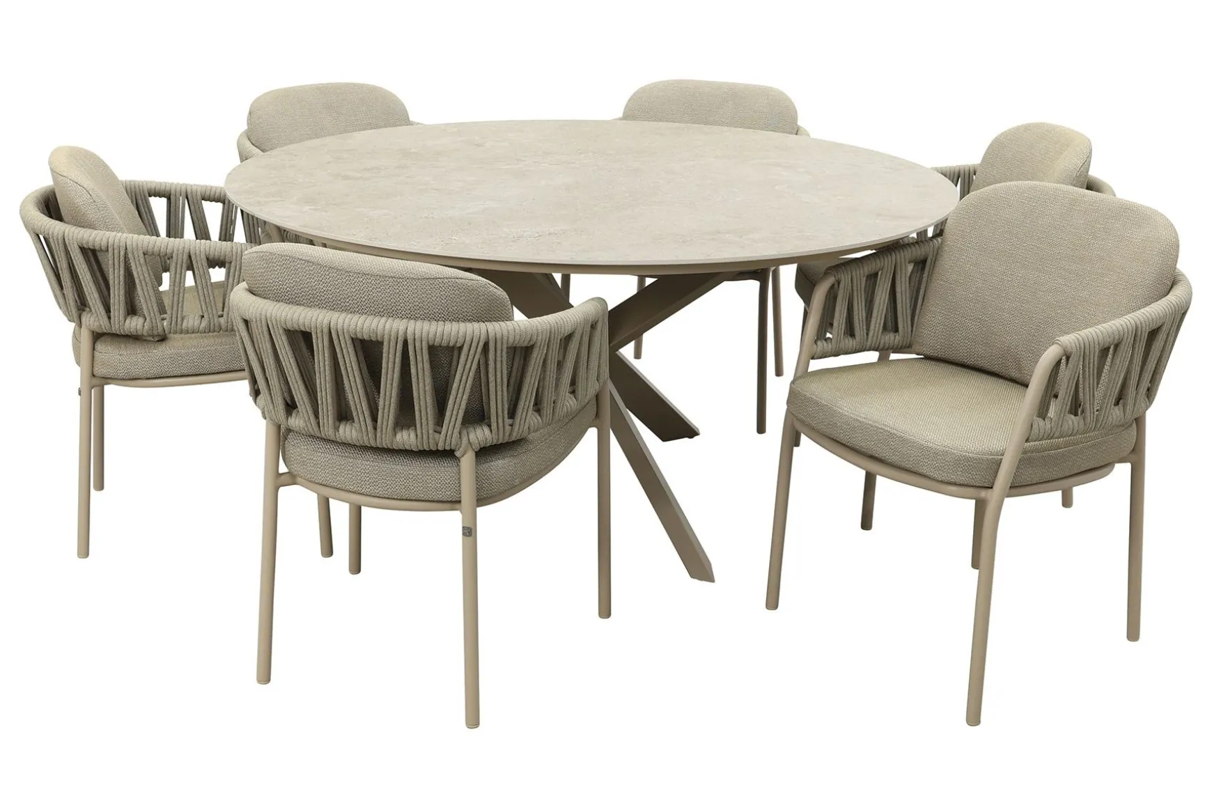 Taste Calma/Prado 6-persoons ronde dining tuinset Ø160 cm. - Latte