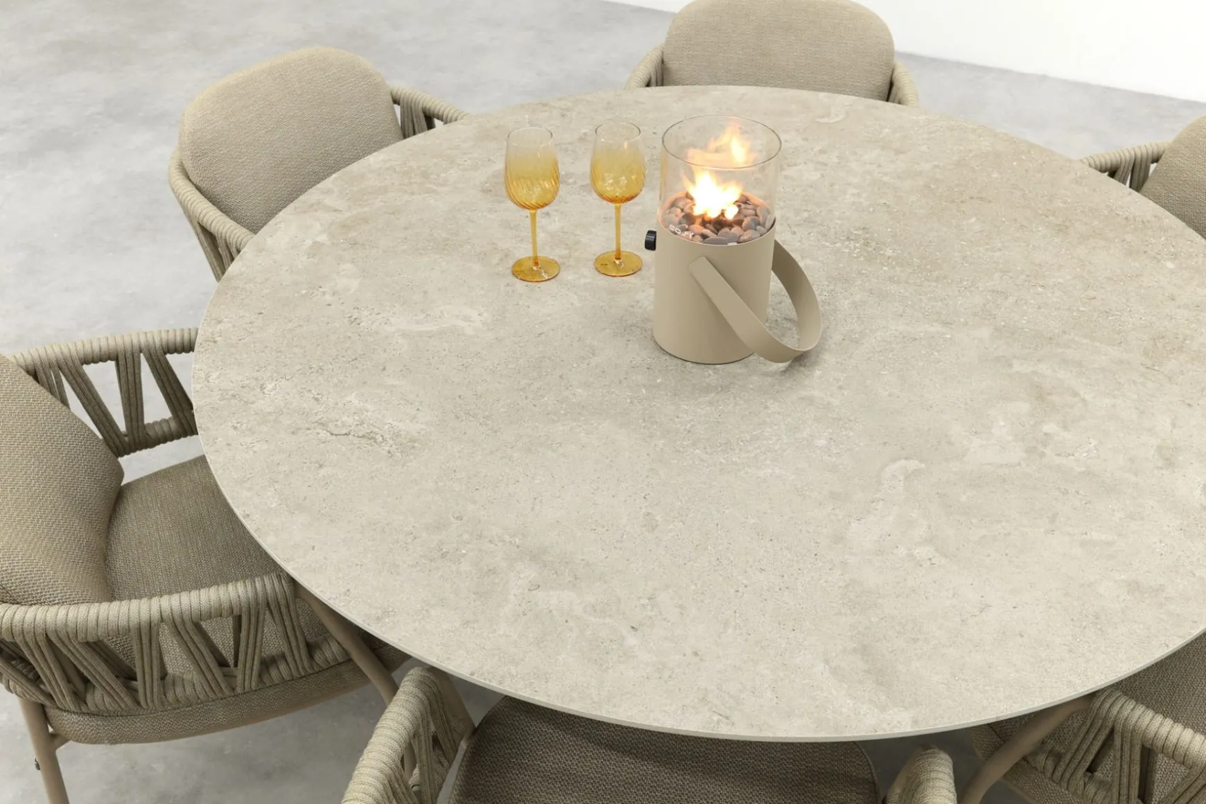Taste Calma/Prado 6-persoons ronde dining tuinset Ø160 cm. - Latte