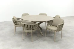 Taste Calma/Prado 6-persoons ronde dining tuinset Ø160 cm. - Latte