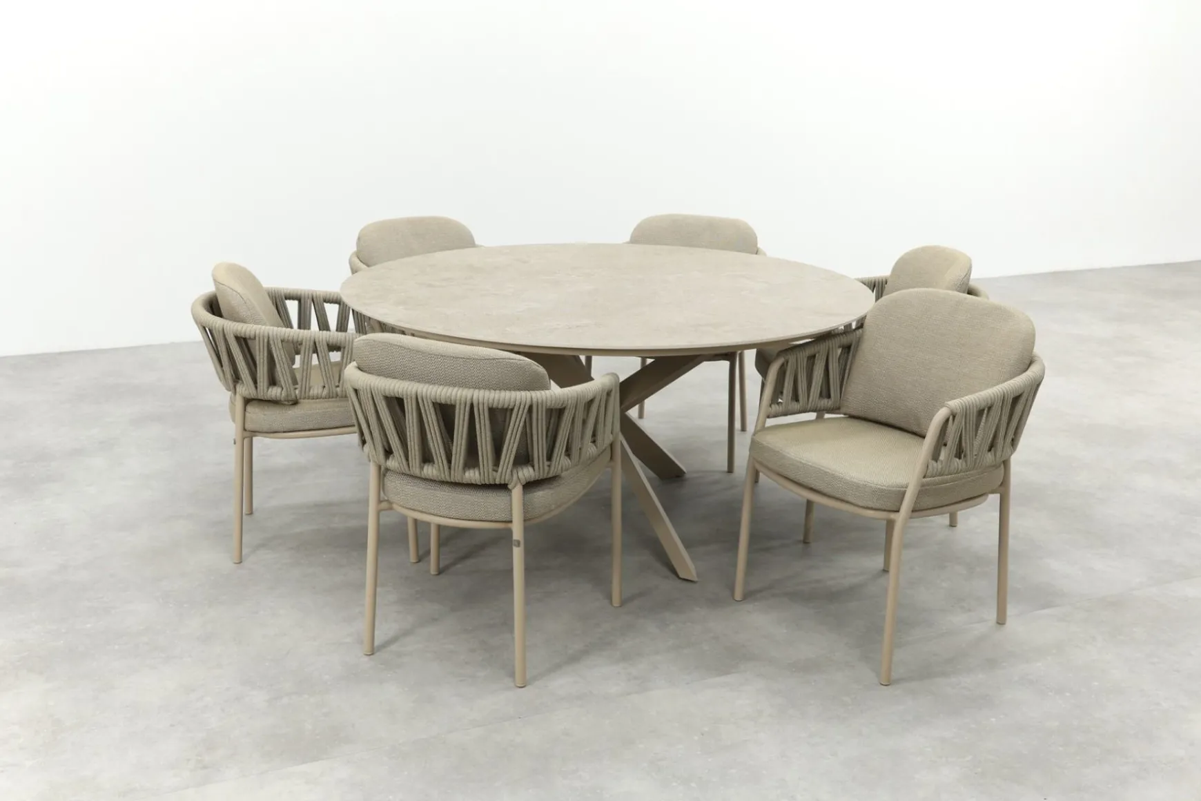 Taste Calma/Prado 6-persoons ronde dining tuinset Ø160 cm. - Latte