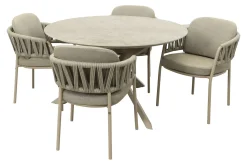 Taste Calma/Prado 4-persoons ronde dining tuinset Ø130 cm. - Latte