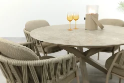 Taste Calma/Prado 4-persoons ronde dining tuinset Ø130 cm. - Latte