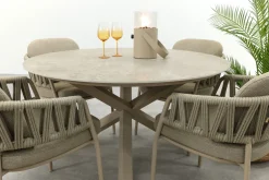 Taste Calma/Prado 4-persoons ronde dining tuinset Ø130 cm. - Latte