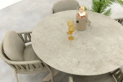 Taste Calma/Prado 4-persoons ronde dining tuinset Ø130 cm. - Latte