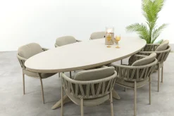 Taste Calma/Ventaro ovale tuinset voor 6 personen 240x115 cm. - Latte