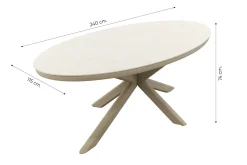 Taste Calma/Ventaro ovale tuinset voor 6 personen 240x115 cm. - Latte