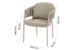 Taste Calma/Ventaro ovale tuinset voor 6 personen 240x115 cm. - Latte