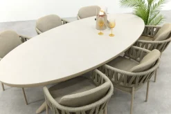 Taste Calma/Ventaro ovale tuinset voor 6 personen 240x115 cm. - Latte