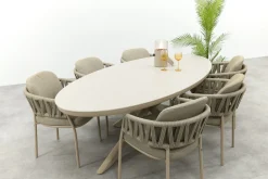 Taste Calma/Ventaro ovale tuinset voor 6 personen 240x115 cm. - Latte