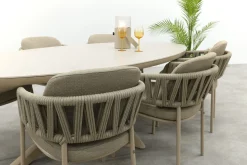 Taste Calma/Ventaro ovale tuinset voor 6 personen 240x115 cm. - Latte