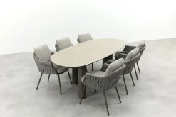 Taste Cannes/Denia 6-persoons organische tuinset 240x105 cm. - Terre