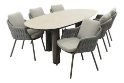 Taste Cannes/Denia 6-persoons organische tuinset 240x105 cm. - Terre