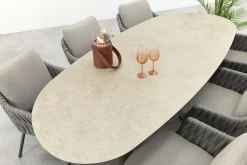 Taste Cannes/Denia 6-persoons organische tuinset 240x105 cm. - Terre