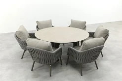 Taste Cannes/Donato 6-persoons ronde low dining tuinset Ø160 cm. - Terre
