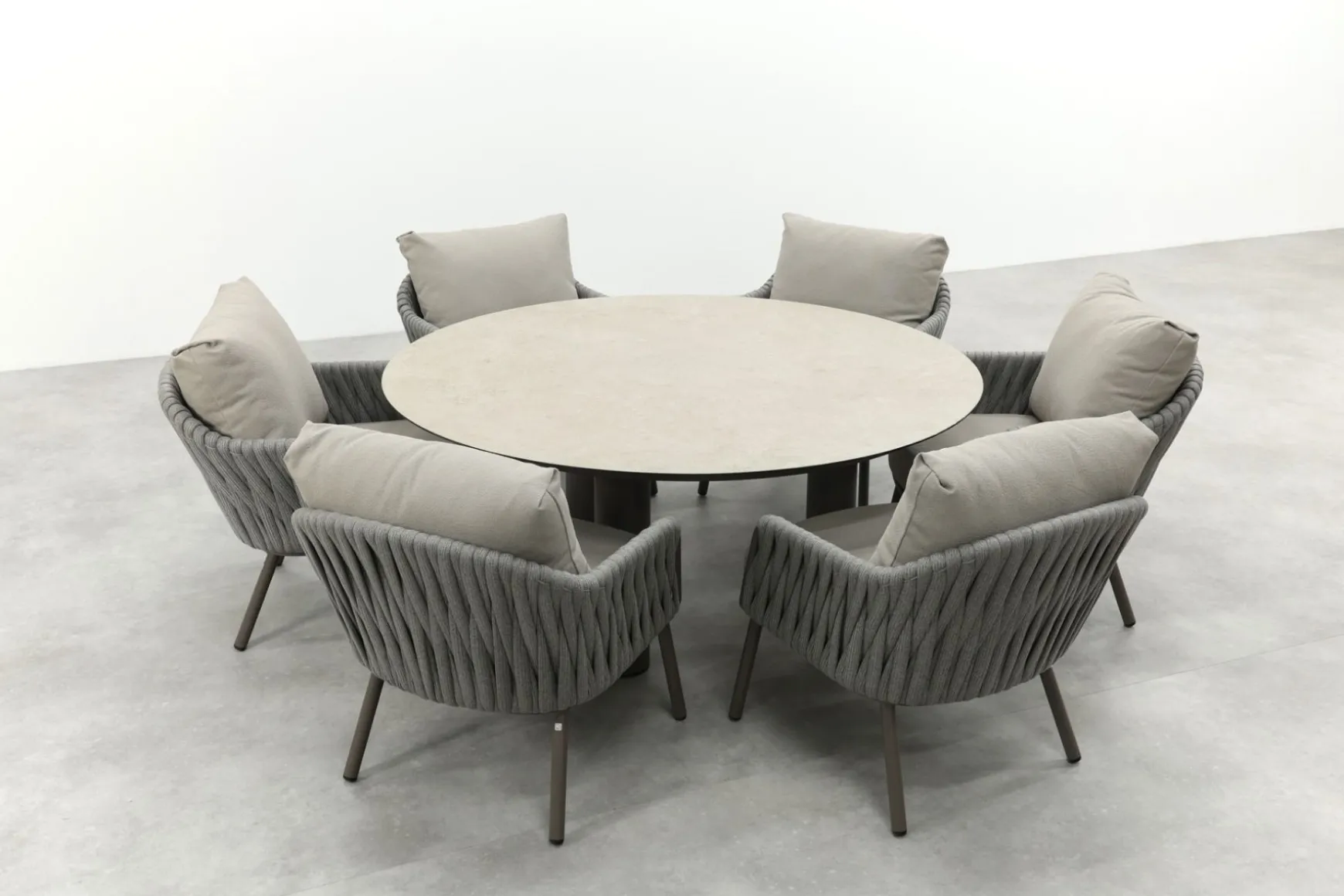 Taste Cannes/Donato 6-persoons ronde low dining tuinset Ø160 cm. - Terre