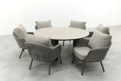 Taste Cannes/Donato 6-persoons ronde low dining tuinset Ø160 cm. - Terre