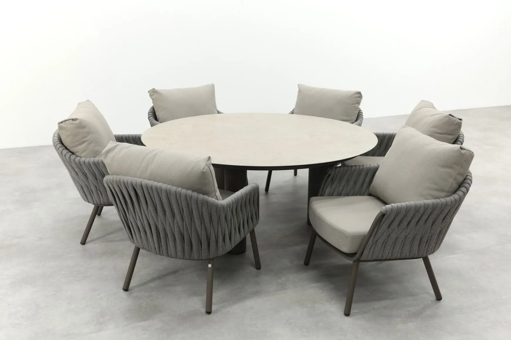 Taste Cannes/Donato 6-persoons ronde low dining tuinset Ø160 cm. - Terre