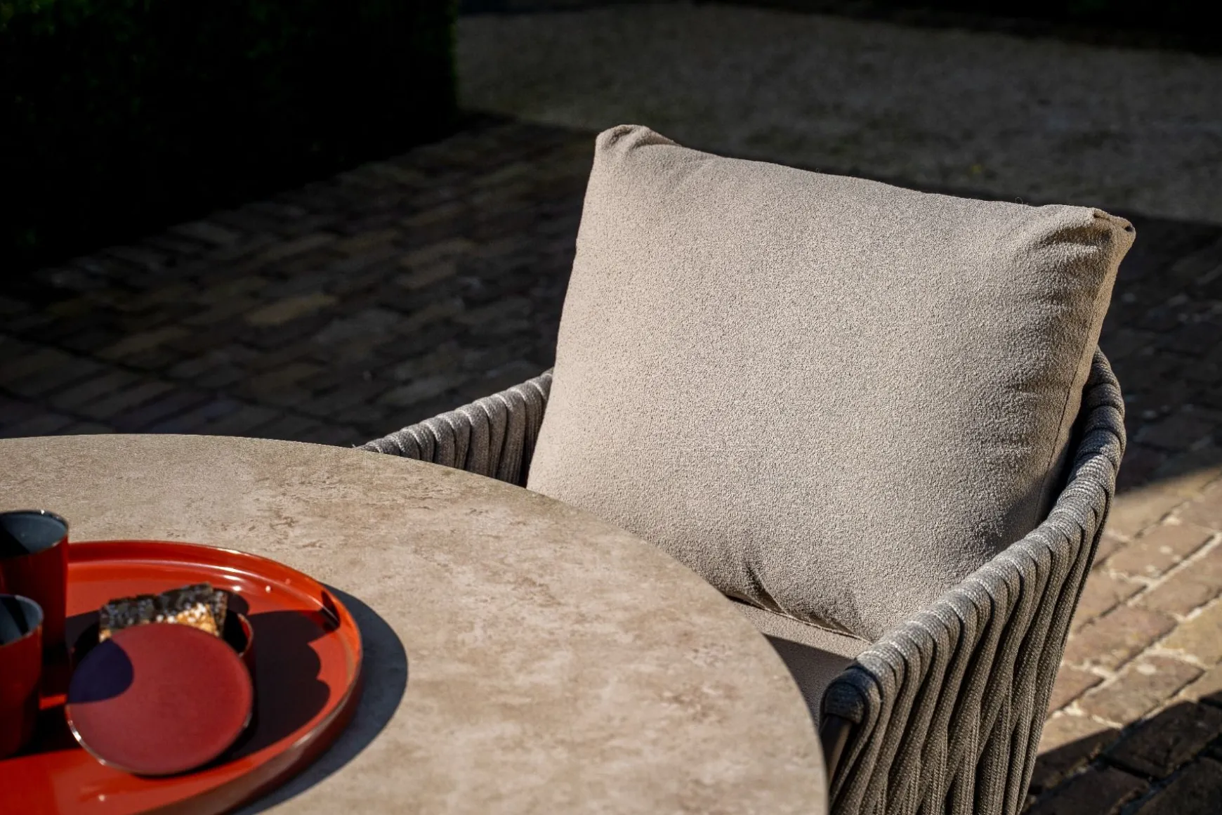 Taste Cannes/Donato 6-persoons ronde low dining tuinset Ø160 cm. - Terre