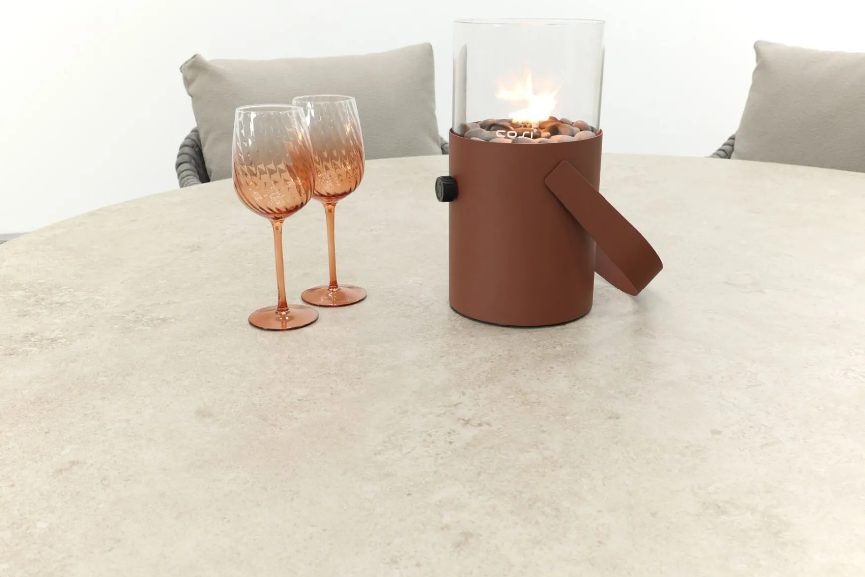 Taste Cannes/Donato 6-persoons ronde low dining tuinset Ø160 cm. - Terre