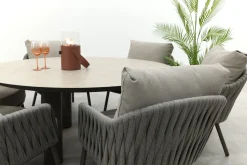 Taste Cannes/Donato 6-persoons ronde low dining tuinset Ø160 cm. - Terre