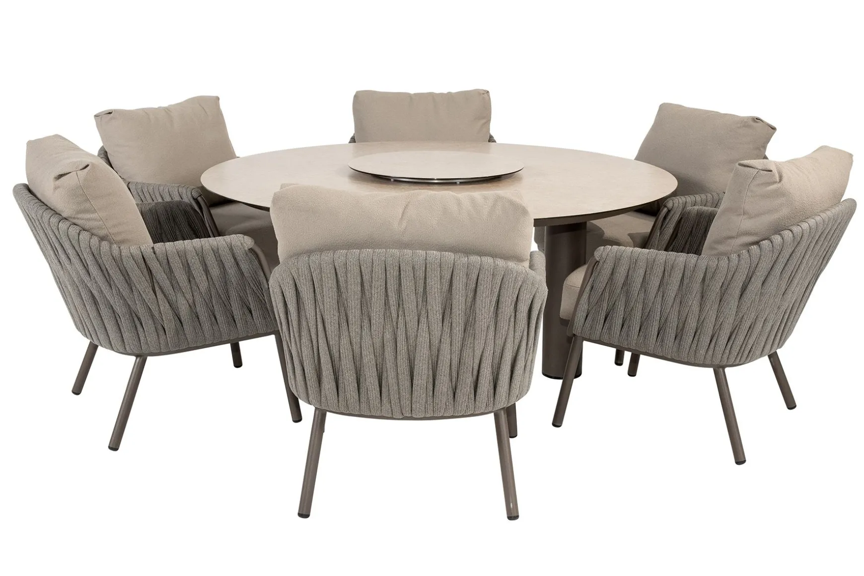 Taste Cannes/Donato 6-persoons ronde low dining tuinset Ø160 cm. - Terre