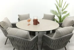 Taste Cannes/Donato 6-persoons ronde low dining tuinset Ø160 cm. - Terre