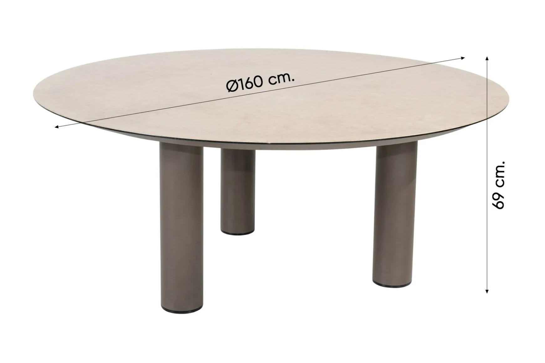 Taste Cannes/Donato 6-persoons ronde low dining tuinset Ø160 cm. - Terre