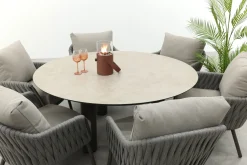 Taste Cannes/Donato 6-persoons ronde low dining tuinset Ø160 cm. - Terre