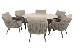 Taste Cannes/Donato 6-persoons ronde low dining tuinset Ø160 cm. - Terre