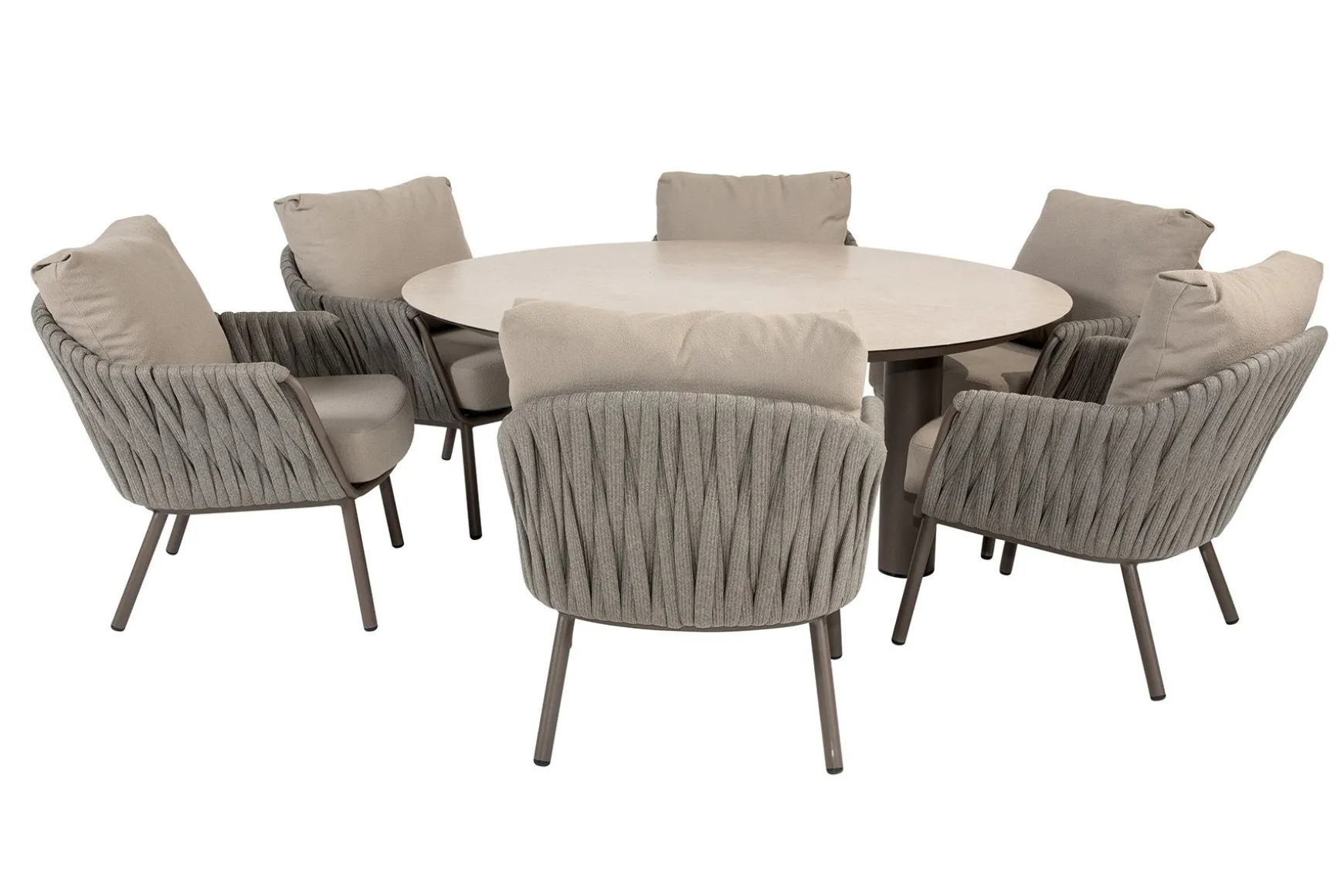 Taste Cannes/Donato 6-persoons ronde low dining tuinset Ø160 cm. - Terre
