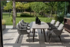 Taste Cannes/Manolo 6-persoons Deens ovale tuinset 240x103 cm. - Terre