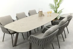 Taste Cannes/Manolo 6-persoons Deens ovale tuinset 240x103 cm. - Terre
