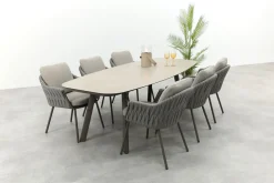 Taste Cannes/Manolo 6-persoons Deens ovale tuinset 240x103 cm. - Terre