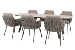 Taste Cannes/Manolo 6-persoons Deens ovale tuinset 240x103 cm. - Terre