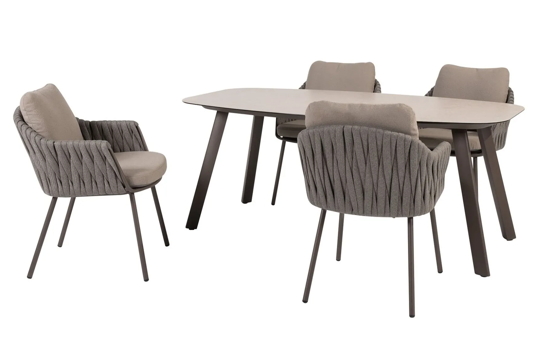 Taste Cannes/Manolo 4-persoons Deens ovale tuinset 180x95 cm. - Terre
