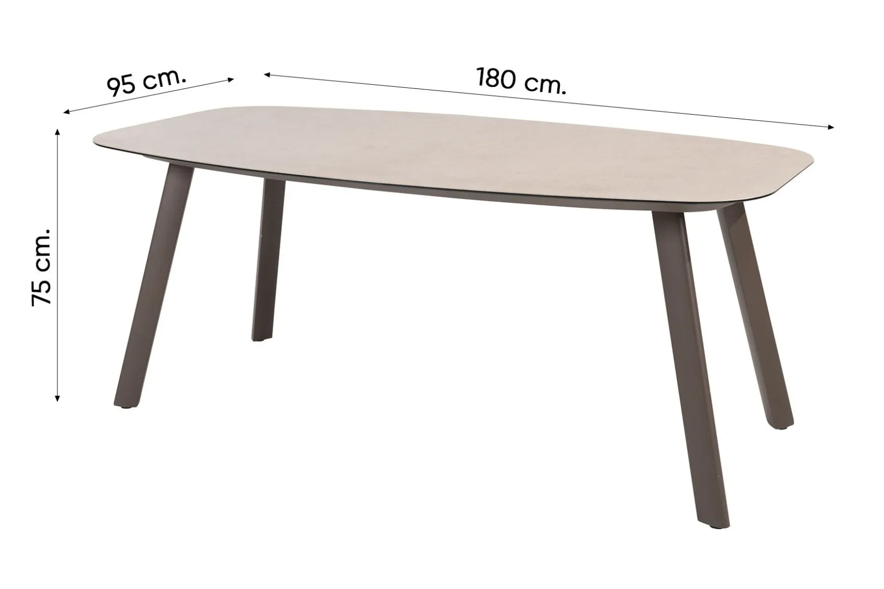 Taste Cannes/Manolo 4-persoons Deens ovale tuinset 180x95 cm. - Terre