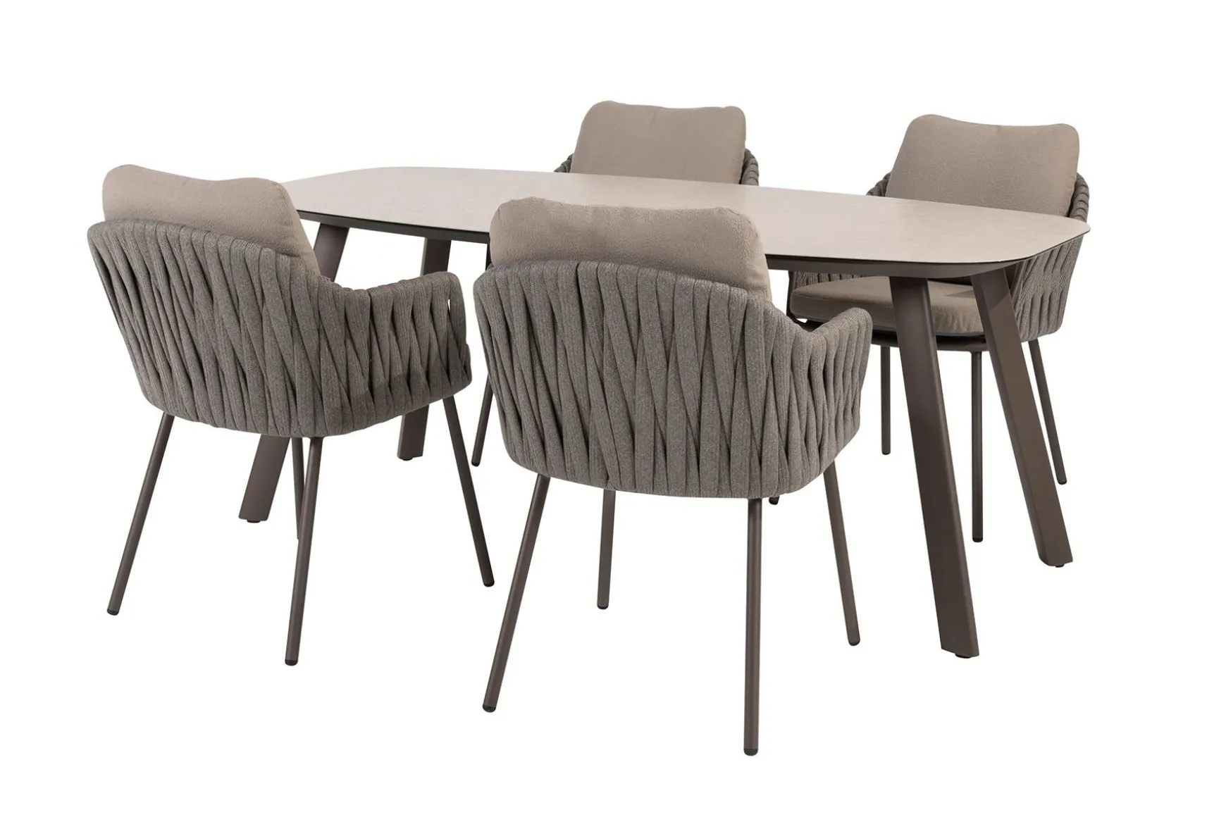 Taste Cannes/Manolo 4-persoons Deens ovale tuinset 180x95 cm. - Terre