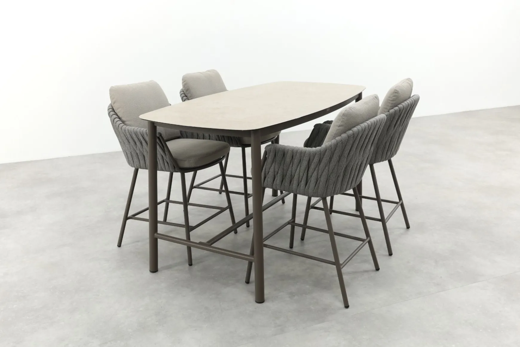 Taste Cannes/Manolo 4-persoons high dining barset 180x90 cm. - Terre