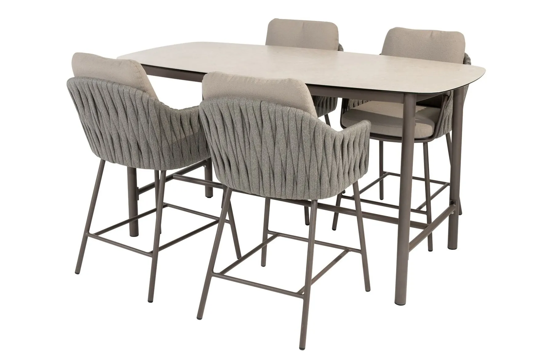 Taste Cannes/Manolo 4-persoons high dining barset 180x90 cm. - Terre