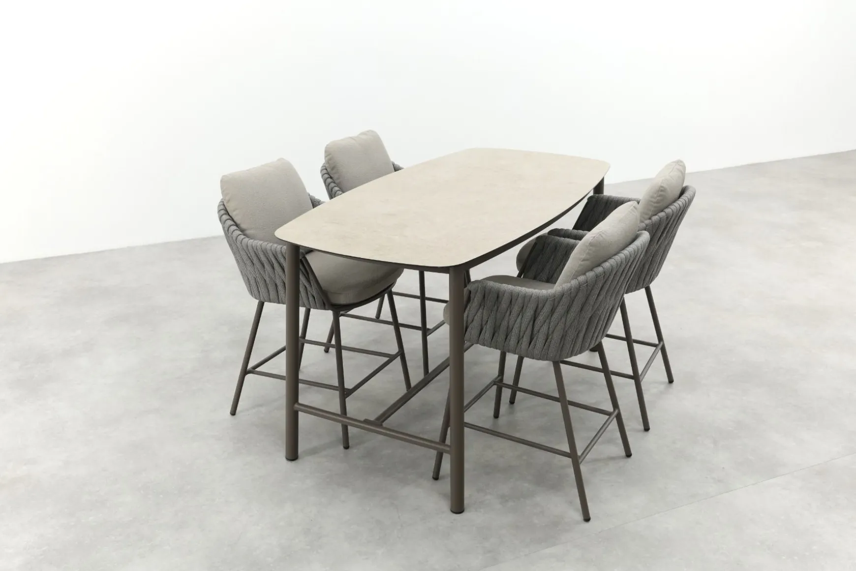 Taste Cannes/Manolo 4-persoons high dining barset 180x90 cm. - Terre
